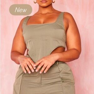 PrettyLittleThing Kathy Green corset Top